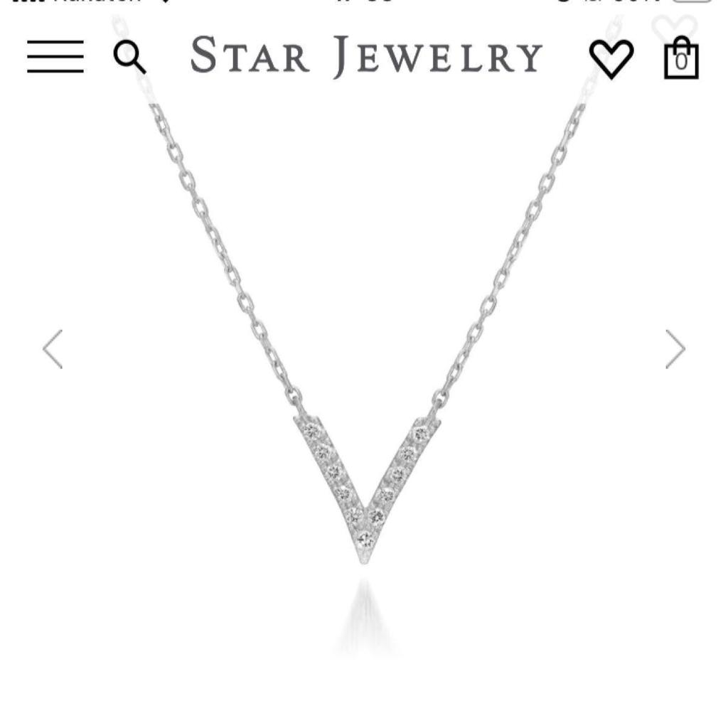 Б/у Ожерелье Star Jewelry Pt950 В-образное ожерелье WISHBONE с бриллиантом