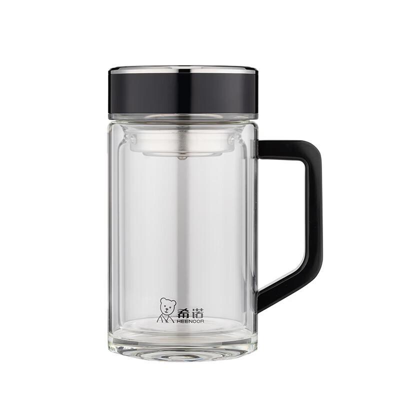 Heenoor XN-6723 450ml Double-Layer Glass Tea Mug with Handle