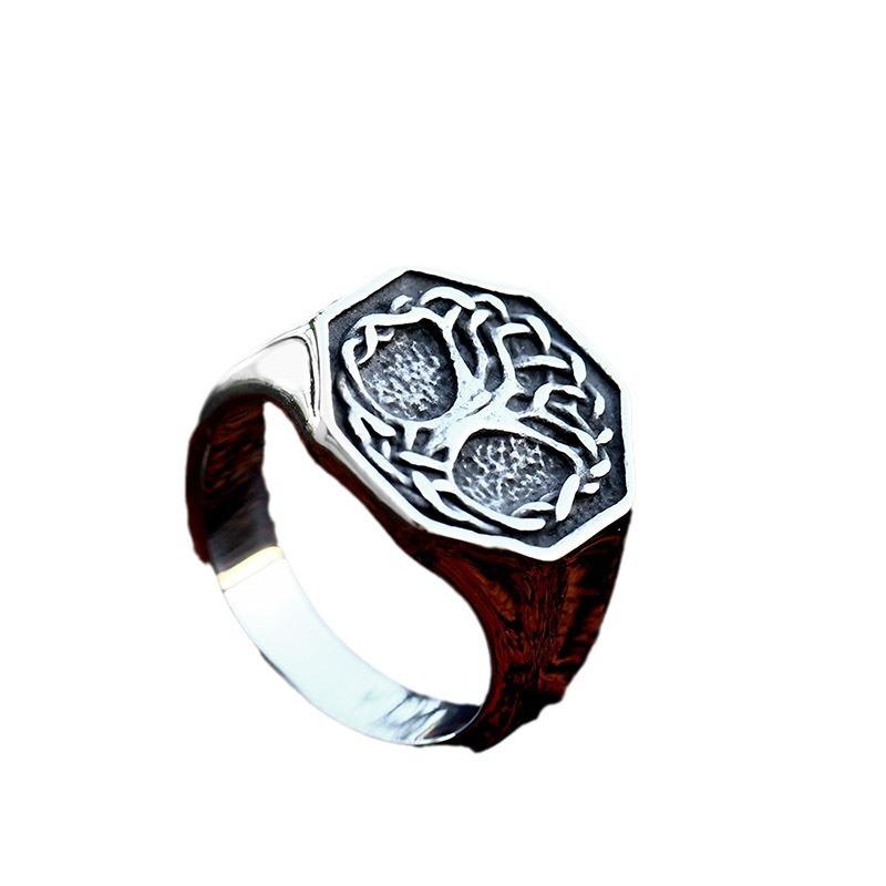 Iron Warrior Viking Tree of Life Vintage Men's Ring