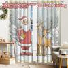 2pcs, 2D FLAT PRINTING Curtains (Without Rod) Santa and Reindeer Halloween Festival Creative Curtains Machine Washable Fabric