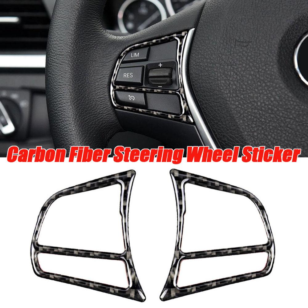 Для BMW 1 2 3 4 Серии 3GT F20 F21 F30 F32 F34 1 Пара Настоящее Углеволокно Кнопка Рулевого Колеса Автомобильные Наклейки