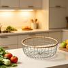 Storage Basket, Stainless Steel Woven Multi-Purpose Organizer, Large Capacity Stackable Fruit Bowl for Kitchen Bathroom Bedroom And More