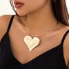 Love Pendant Choker Sweet and Spicy Jewelry Ins Style Niche Double-layer Texture Metal Collar for Women
