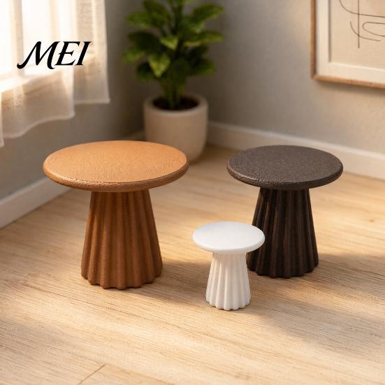 Dollhouse Decoration Miniature Round Table, Mini Side Table Model, Furniture Living Room Tiny Decor, 1:12 Accessories PLA