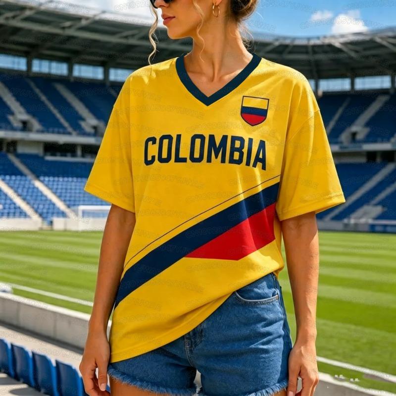 2026 Men's Women's 3D Print Colombia Soccer Fan Kids T-shirt Family Short Sleeve T-shirt Tops Soccer Jersey