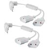 2 Piece European Standard 2 Hole Angled Cord Male To Female Dual Output Extension Cord Cable Plug 2 Way Outlet Power Distributor