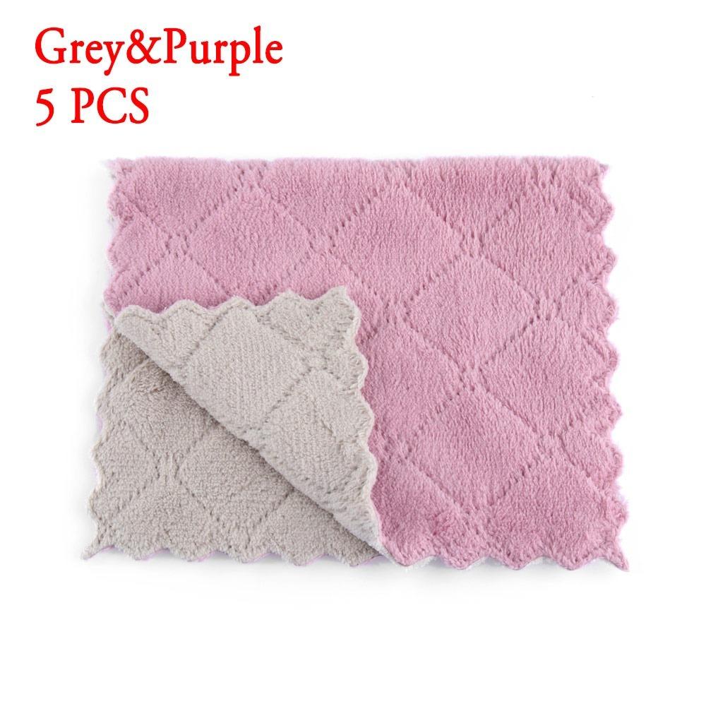 Tableware Household Microfiber Kitchen Scouring Pad Non-stick Oil Rags Clean Cloths Cleaning Towel