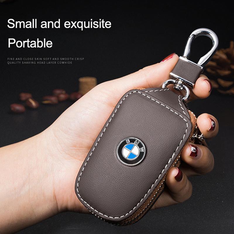 Metal Logo Leather Key Case Secure Waist Hanging Car Key Storage For BMW Performance F30 F20 F10 F40 E92 E91 G20 G30 G06 G07 G11 DZ0