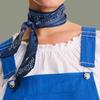 Longchamp Floral elements scarf women's navy blue 51044GSO006