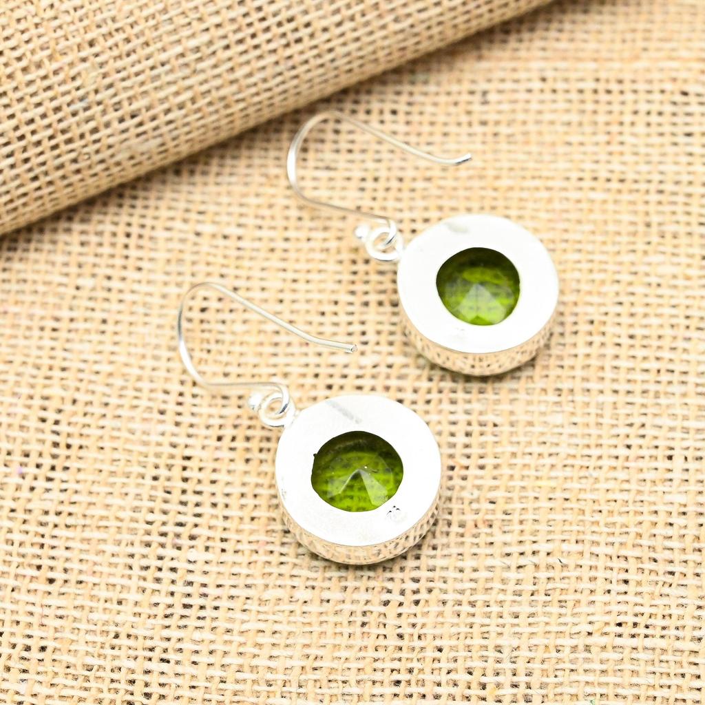 Ювелирные серьги ручной работы из стерлингового серебра 925 пробы с драгоценным камнем перидот для женщин