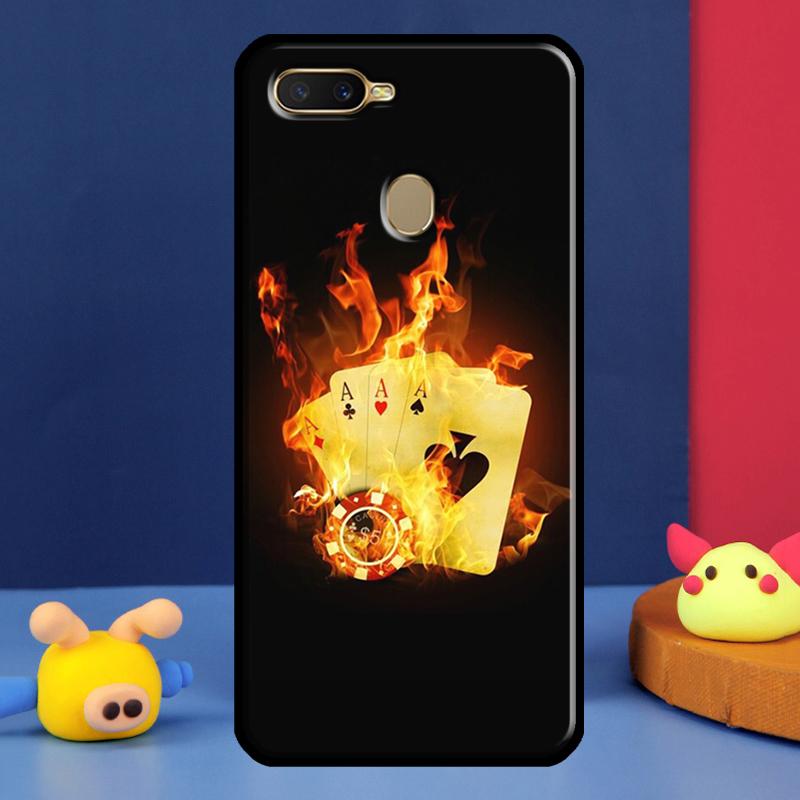 Кейс для казино Лас-Вегас с покером для Oppo A16 A76 A96 A58 A78 A98 A5 A9 A91 A15 A17 A77 A52 A72 A74 A94 A54S A57S Чехол