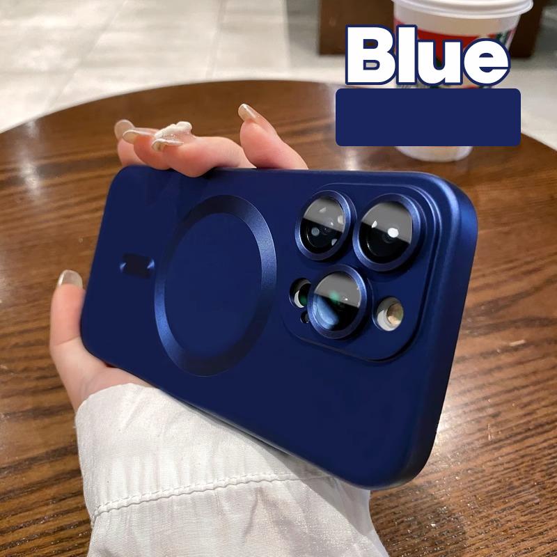 Роскошный беспроводной магнитный матовый чехол для телефона Magsafe Case IPhone 15 14 13 12 11 Pro Max Plus XS X 8K Стеклянная полная защита объектива камеры