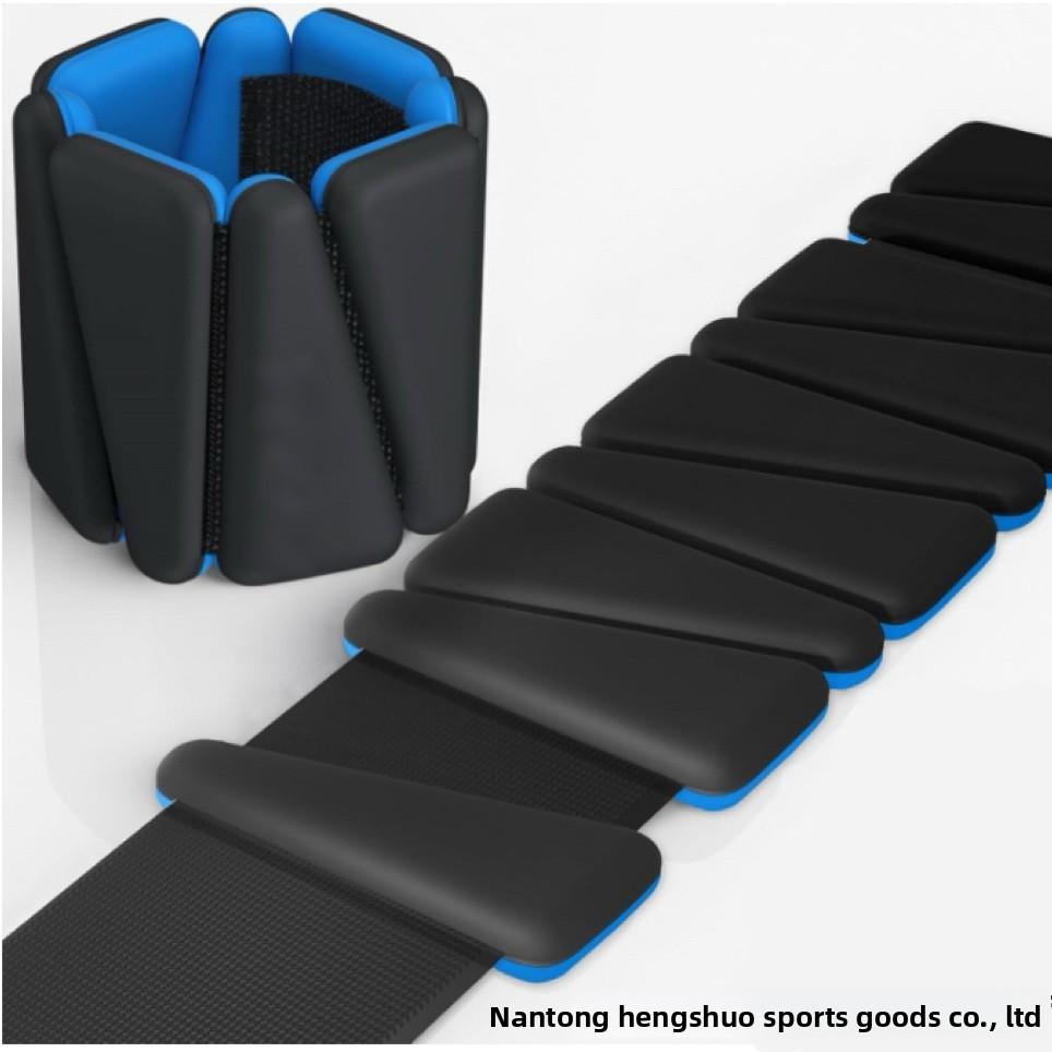 Adjustable Detachable 1-pound Iron Block Weighted Wrist Bands Two-Tone Triangular Silicone Velcro-Style Unisex Body Building