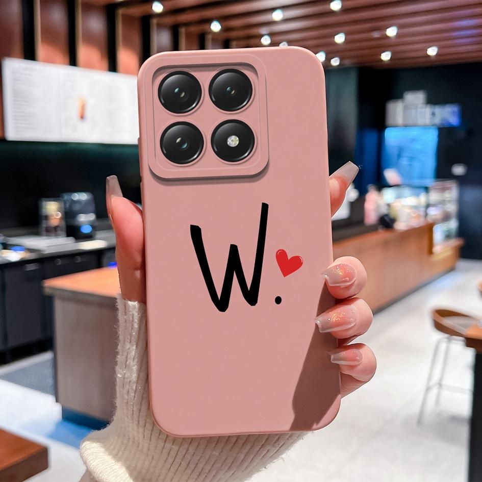 Чехол для Xiaomi 14T 14 15 12 12S 12T 12X Pro Ultra Lite задняя крышка с симпатичным узором в виде сердца и букв, мягкий силиконовый защитный чехол от падения для Xiaomi Capa