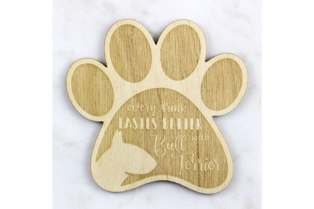 Bull Terrier, Bully – Mug coaster, engraved coaster with dog | Art-Dog