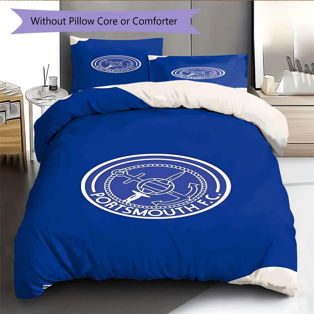 Pompey logo Bedding Quilt Set Quilt Cover Pillowcase Home Decoration Birthday Gift (1 * duvet cover + 2 * pillowcase, without core)