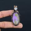Purpurite & Moonstone Gemstone Handmade Pure Copper Wire Wrap Jewelry Pendant For Love