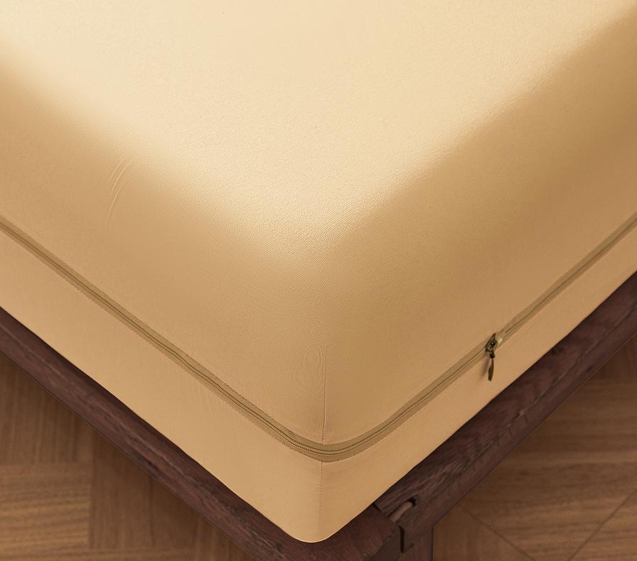 Nano Waterproof Breathable Mattress Protector, 6-Sided Zipper Encasement Silent Anti-mite Dustproof Bed Cover for Home Bedroom