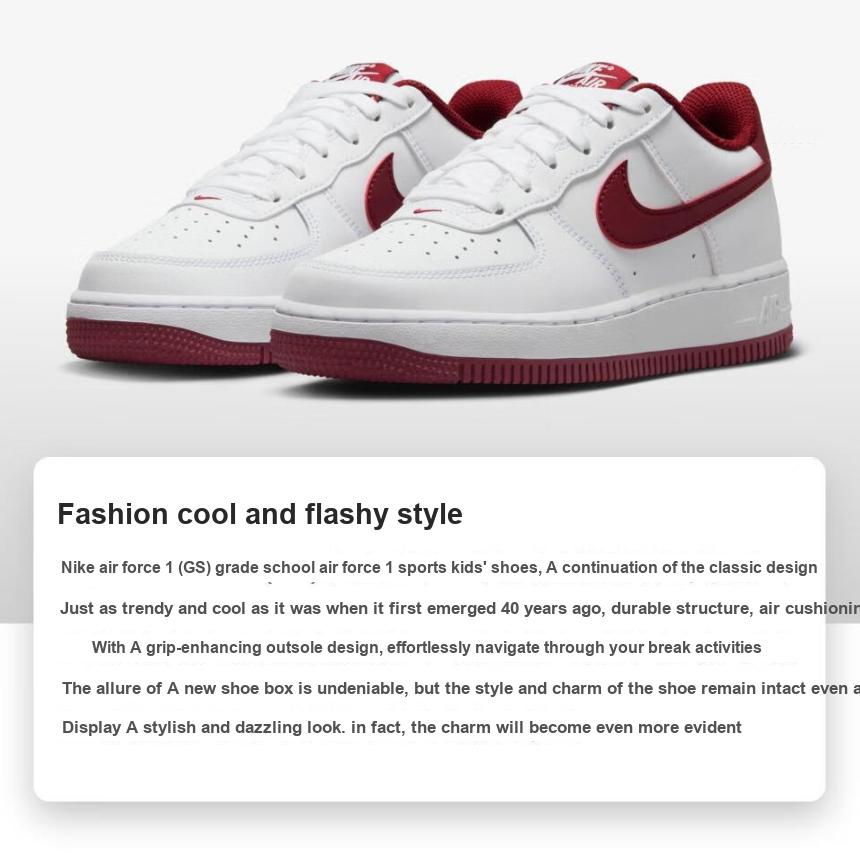 Nike Детские кроссовки Air Force 1 GS White Team красные FV5948-105