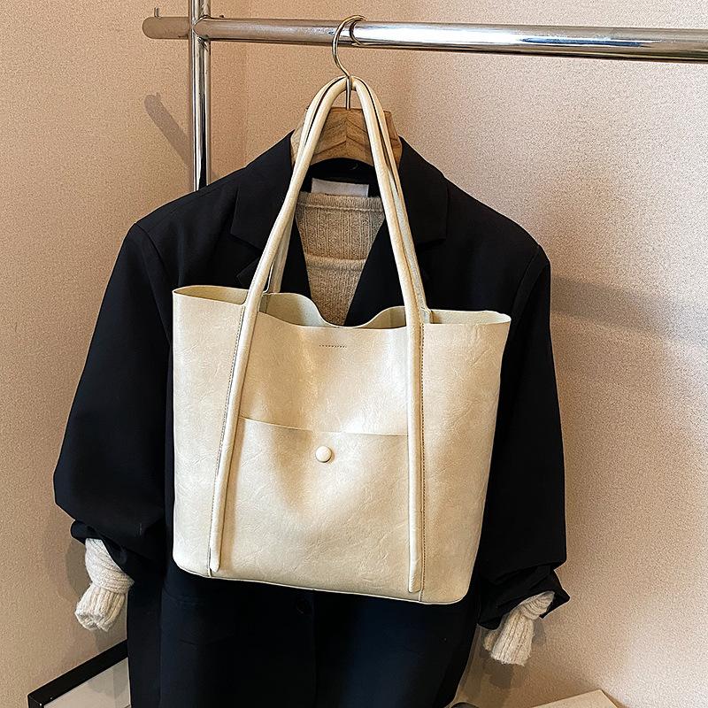 Сумка в стиле ретро премиум-класса женская осенне-зимняя 2025 популярная текстура универсальная наплечная сумка большой вместимости тоут большая сумка