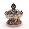 Tibet Collect Bronze Auspicious Lotus Shape Statue Box Incense Burner Censer