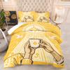Unique Sacred Coffee Comforter Set Golden Sunburst Angel Hands Holding Coffee Cup Print Quilt Set Retro Bedding Set Home Decor