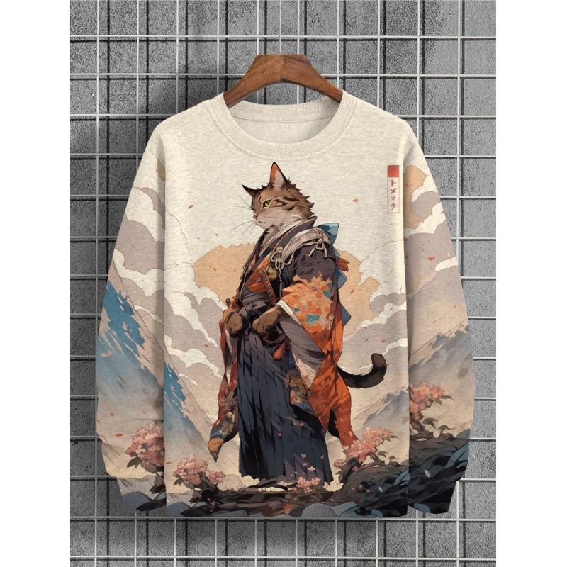 Футболка с длинными рукавами и принтом в стиле аниме в 3D, толстовка в японском стиле для мужчин, толстовки, свободный свитер, мужская одежда, топы