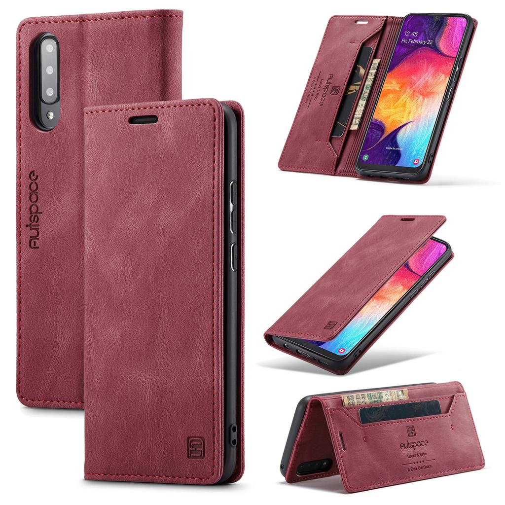 Премиальный винтажный кожаный чехол-кошелек для Samsung Galaxy A50/A30S/A50S - Флип-чехол с блокировкой RFID и отделениями для карт (4 цвета)