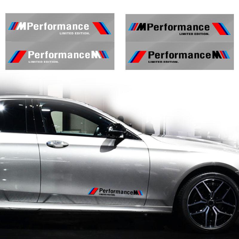 2pcs Car 3D Stickers Auto Side Body Sports Sticker Decals Car Accessories For BMW M E34 E36 E60 E90 E46 E39 E70 F10 F20 F30 X5 X6 X1 M3 M5 M6 E71 F01