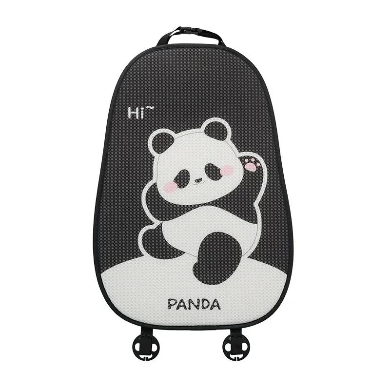2024 Cartoon Panda Car Seat Cushion Full Set Fashion Breathable Ice Silk Car Seat Cushion Cover Anti Slip Interior Accessories