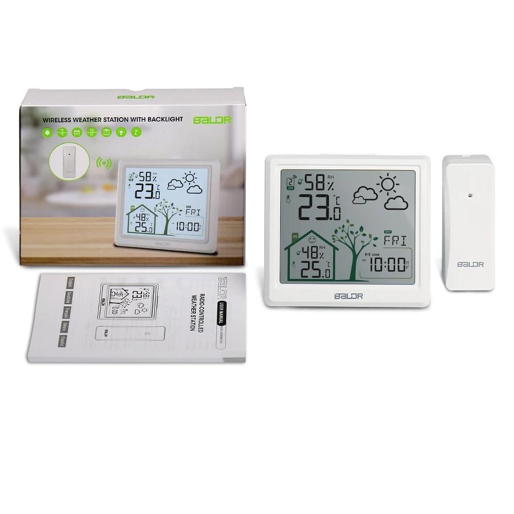 Baldr 4.9" Smart Digital Thermometer Hygrometer Weather Station Alarm Clock Comfort Tips Frosting Point Wireless Forecast Sensor