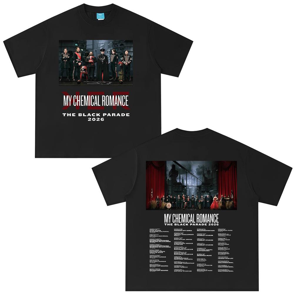 The Black Parade 2026 Tour Tshirts Punk Rock Band My Chemical RoUnisexce Tshirt Unisexs Women Clothing Cotton T Shirt Streetwear