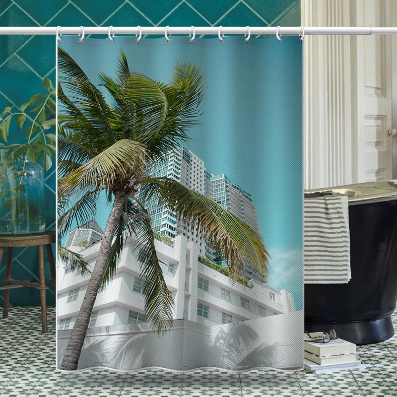 Bathroom Thickened Waterproof Curtain Mildew Proof Shower Curtain Shower Partition Curtain Shower Curtain Bathroom Curtain Free Perforation