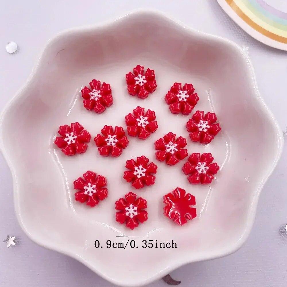 50pcs Resin Mini Colorful Christmas Snowman Tree Snowflower Deer Flat Back Figurines Nail Art DIY Scrapbooks Accessories