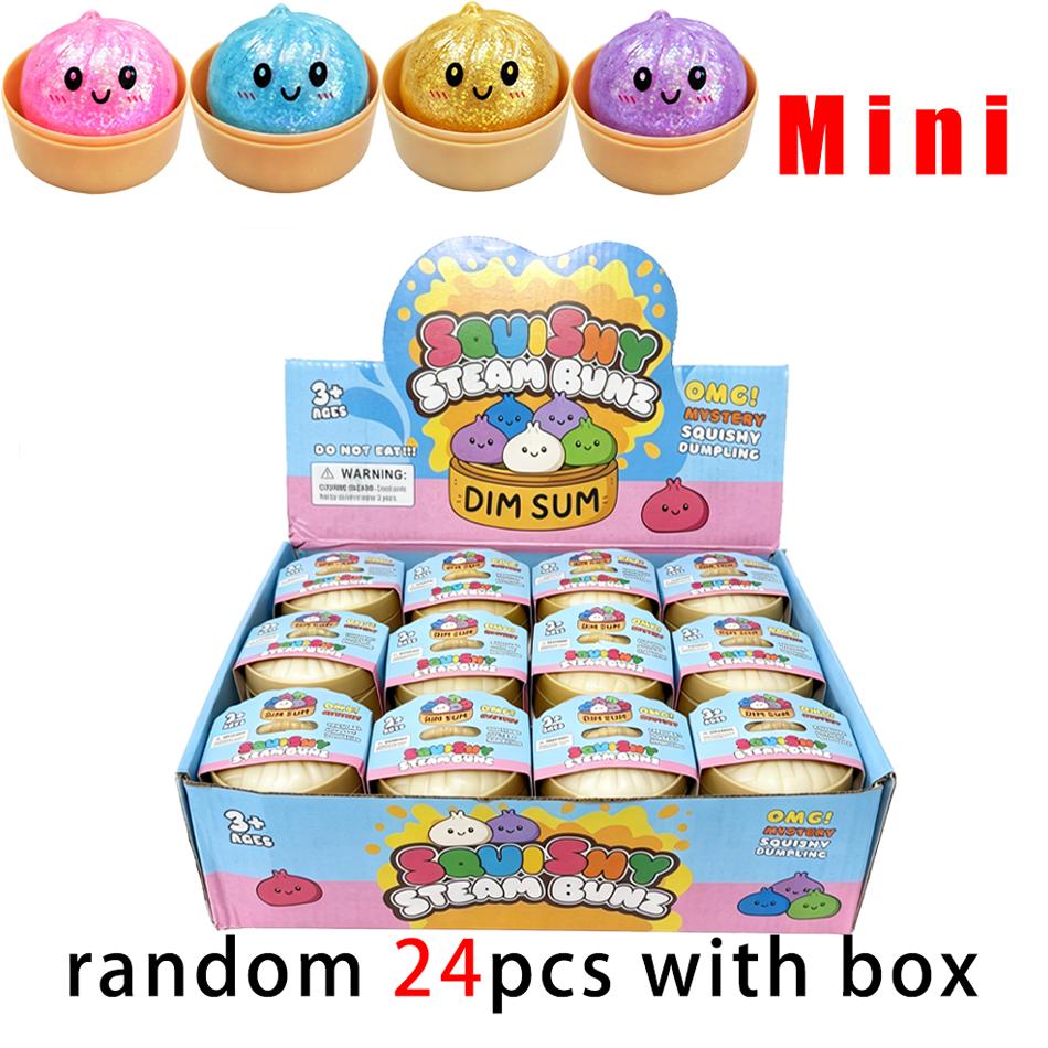 Мини-пельмешки Сквиши Пельмешки Mystery Box Мягкая сжимаемая сенсорная игрушка для снятия стресса Блестящие Случайные цвета Эластичная настольная игрушка