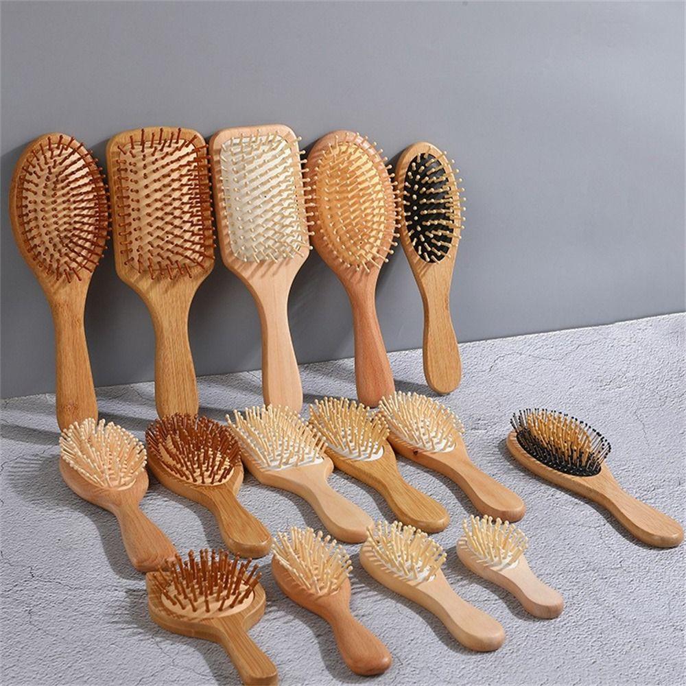 Professional Air Cushion Wood Comb Massage Brush Hair Loss Bamboo Comb Healthy Detangling Hair Brush Styling Tool