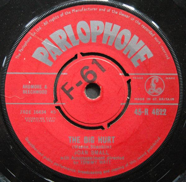 7-дюймовая пластинка JOAN SMALL The Big Hurt 45R4622 Parlophone 1960 UK Поп Б/у