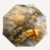 1pc Saxophone Notes Automatic Folding Umbrella, 8-Rib Durable Iron Frame, Compact Travel Umbrella for Women & Men 061