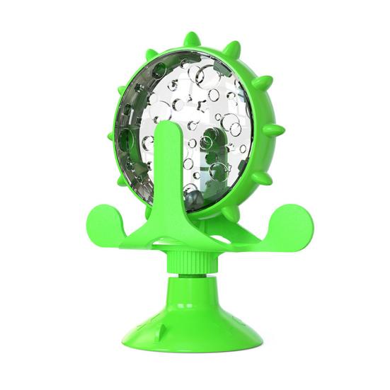 Интерактивная игрушка-дозатор для кошачьих лакомств, вращающаяся на 360 градусов, ветряная мельница, медленная кормушка для кошек с присоской, игрушка для предотвращения утечки корма для домашних кошек