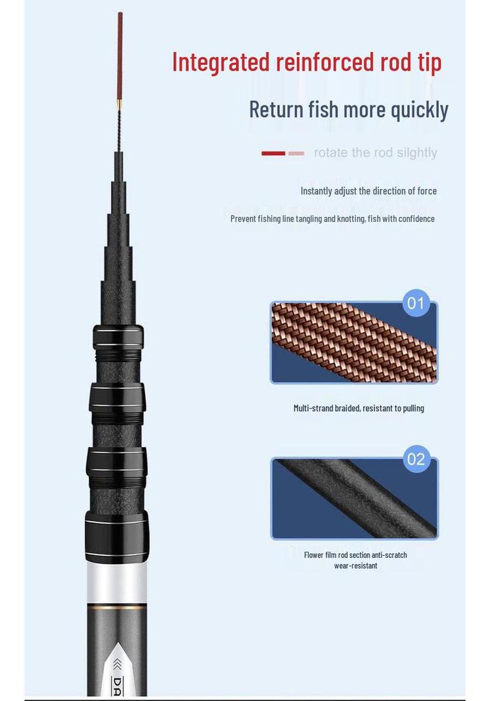 Ultra-light Multi-purpose Stream Fishing Rod (7.2/8/9/10m) - Ultra-hard & Portable.