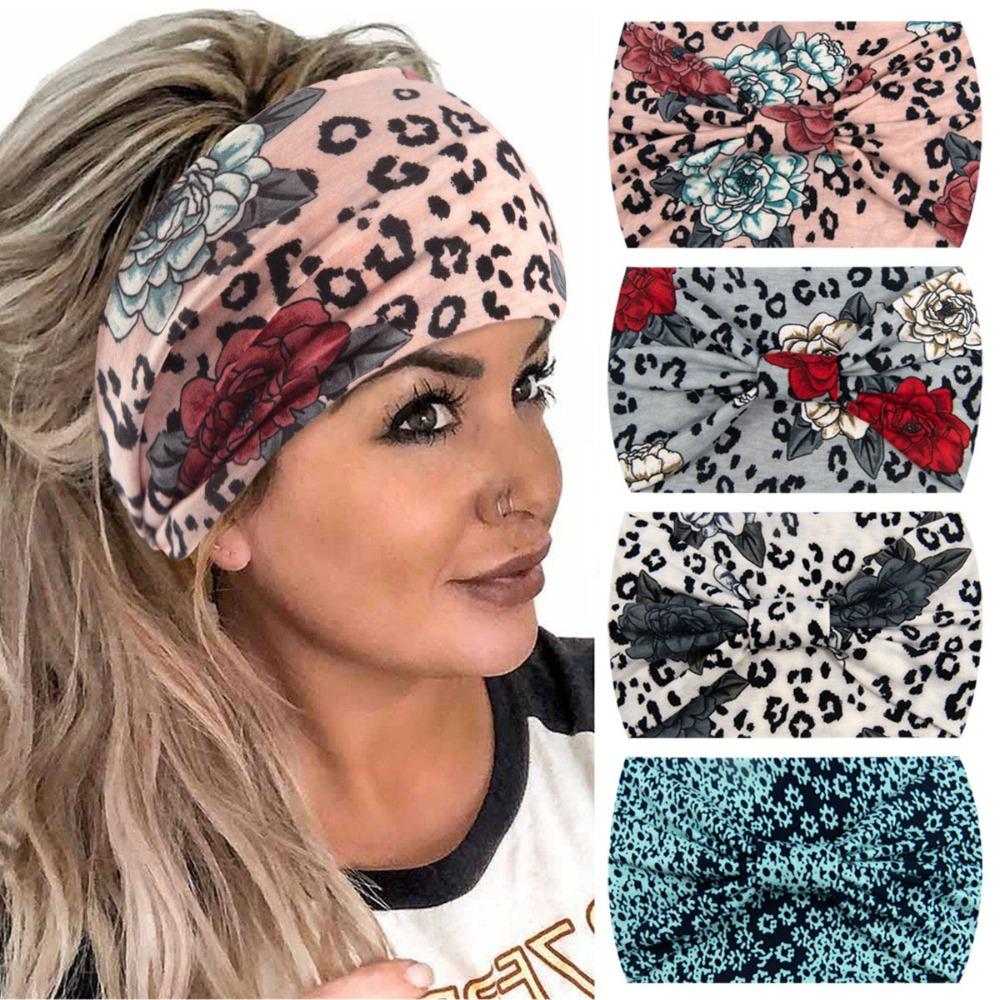 Boho Print Wide Headbands Extra Large Yoga Headband Fashion Twisted Headbands Hair Accessories