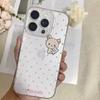 Милый Медведь Розовые Точки Чехол Для Телефона Для Samsung S25 S24 S23 S22 S21 S20 Note20 Note10 Plus Ultra Lite 5G Прозрачный Мягкий ТПУ Чехол