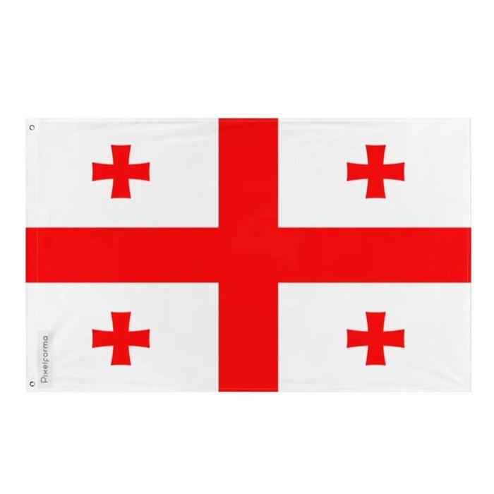Drapeau - Géorgie - 90 X 150 Cm - Polyester - Impression Recto/verso - Œillets En Fer
