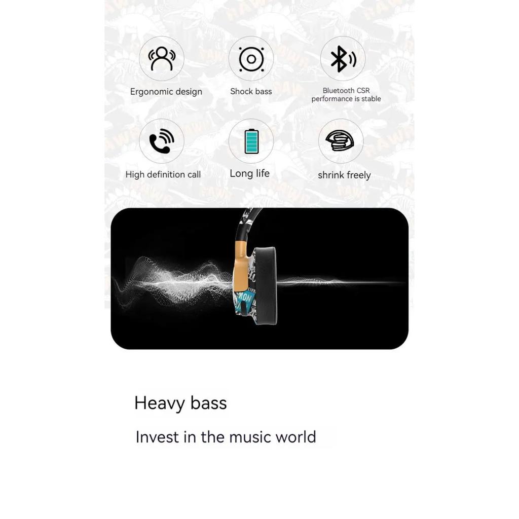 НОВЫЕ беспроводные наушники Graffiti Bluetooth 5.1 с глубокими басами и шумоподавлением, стереогарнитуры HiFi с микрофоном HD