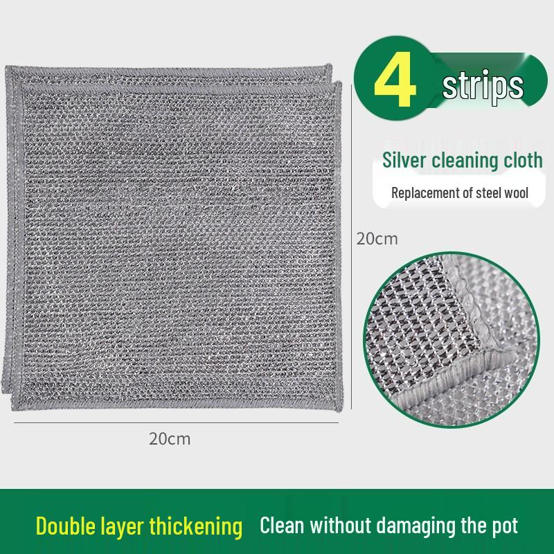 Двусторонняя мочалка из стальной ваты: Антипригарная, Легко моющаяся, Прочная Салфетка для мытья посуды и Щетка для кастрюль