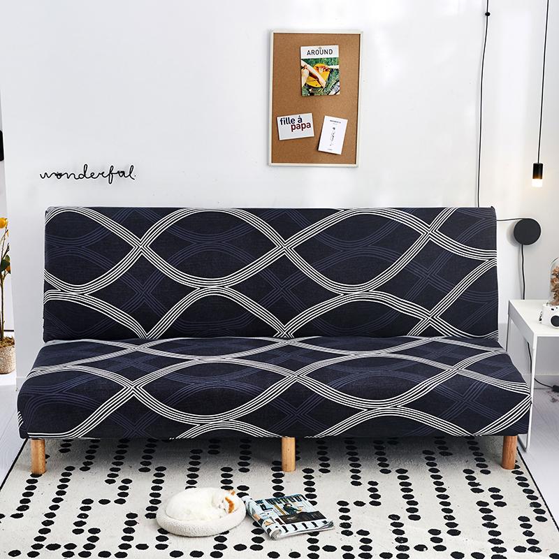 Чехол на диван-кровать без подлокотников, эластичный чехол-футон из спандекса, эластичный полностью складной чехол для дивана, встроенный полный складной чехол для дивана