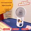 2026 Cartoon Handheld Mini Fan: Portable USB Rechargeable, Three-Speed Adjustable for Office or Summer Use.