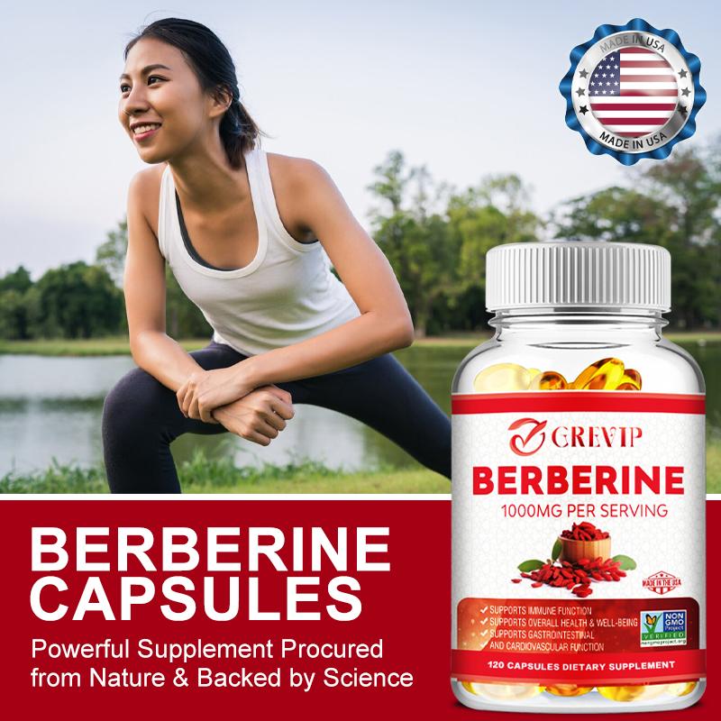 Berb-erine Supplement 500mg (1000mg Per Serving) for Supports Healthy Immune Function, Anti-oxidant,Gastrointestinal & Overall Wellness