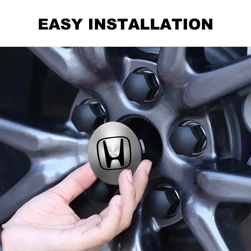 56mm Car Tyre Wheel Center Hub Cap Badge Sticker Car Accessories for Honda Civic Accord CRV HRV Fit Jazz City Odyssey Jade Vezel akq256