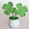 1 шт. вязаное растение в горшке в стиле Ins Garden Finished Clover Four Leaf ручная работа имитация цветка украшение стола украшение для дома